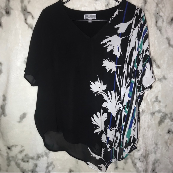 2/$45 JM Collection Digital Flower Asymmetrical - Picture 2 of 7